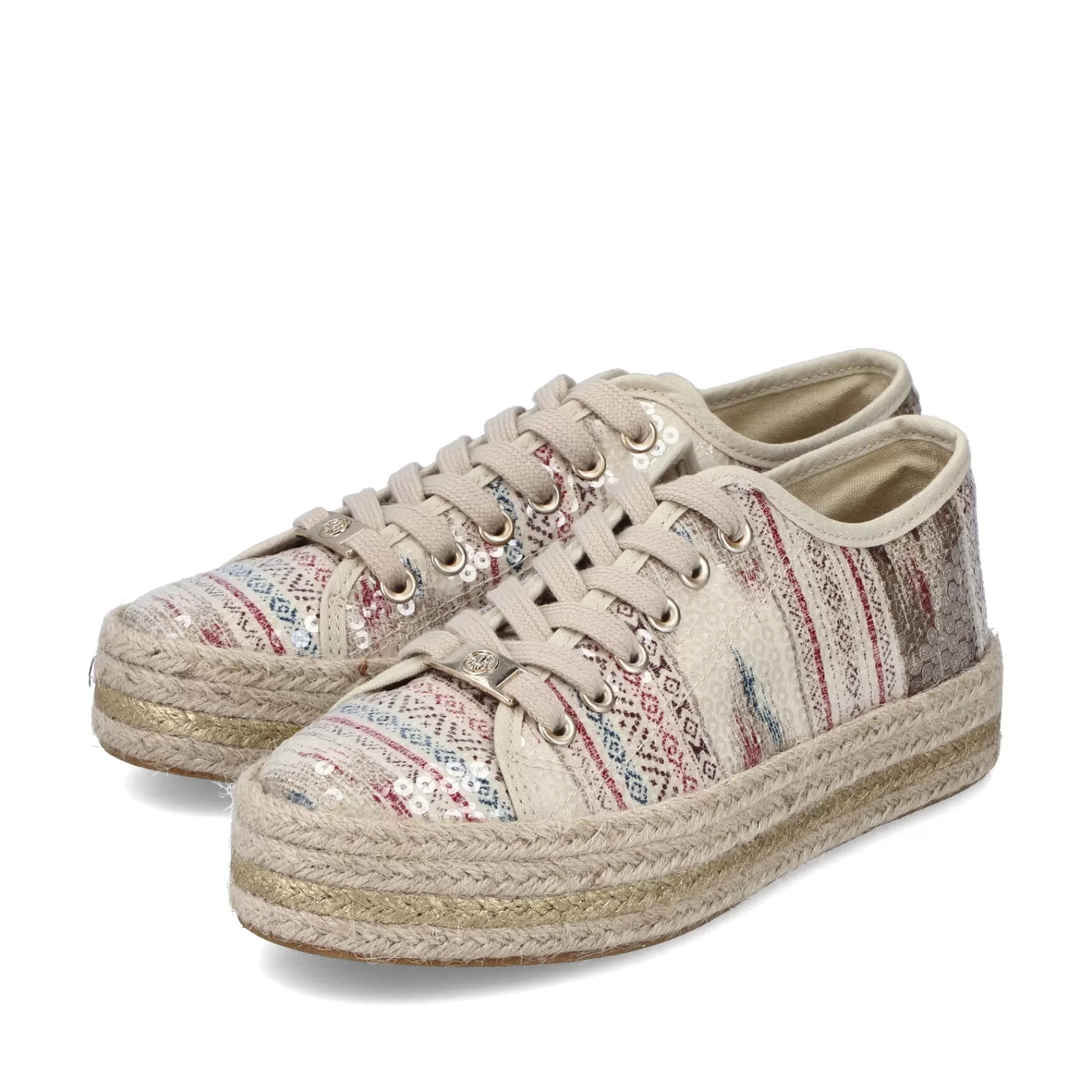 Outlet Sznurowane Buty Damskie W Kolorze Jasnego Bezu Damski Niskie Buty I Kapcie