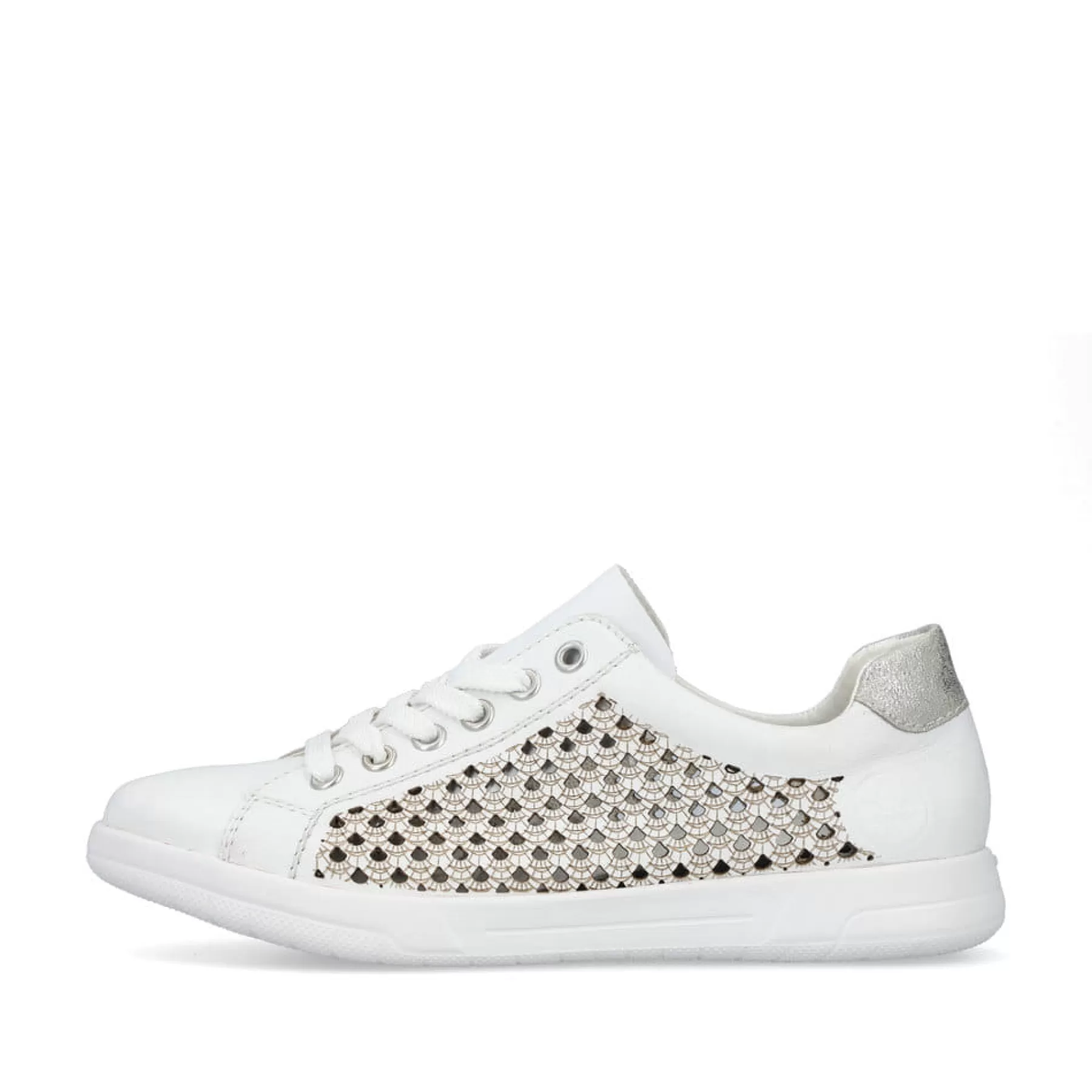 Store Sznurowane Buty Damskie W Kolorze Krystalicznej Bieli Damski Niskie Buty I Kapcie