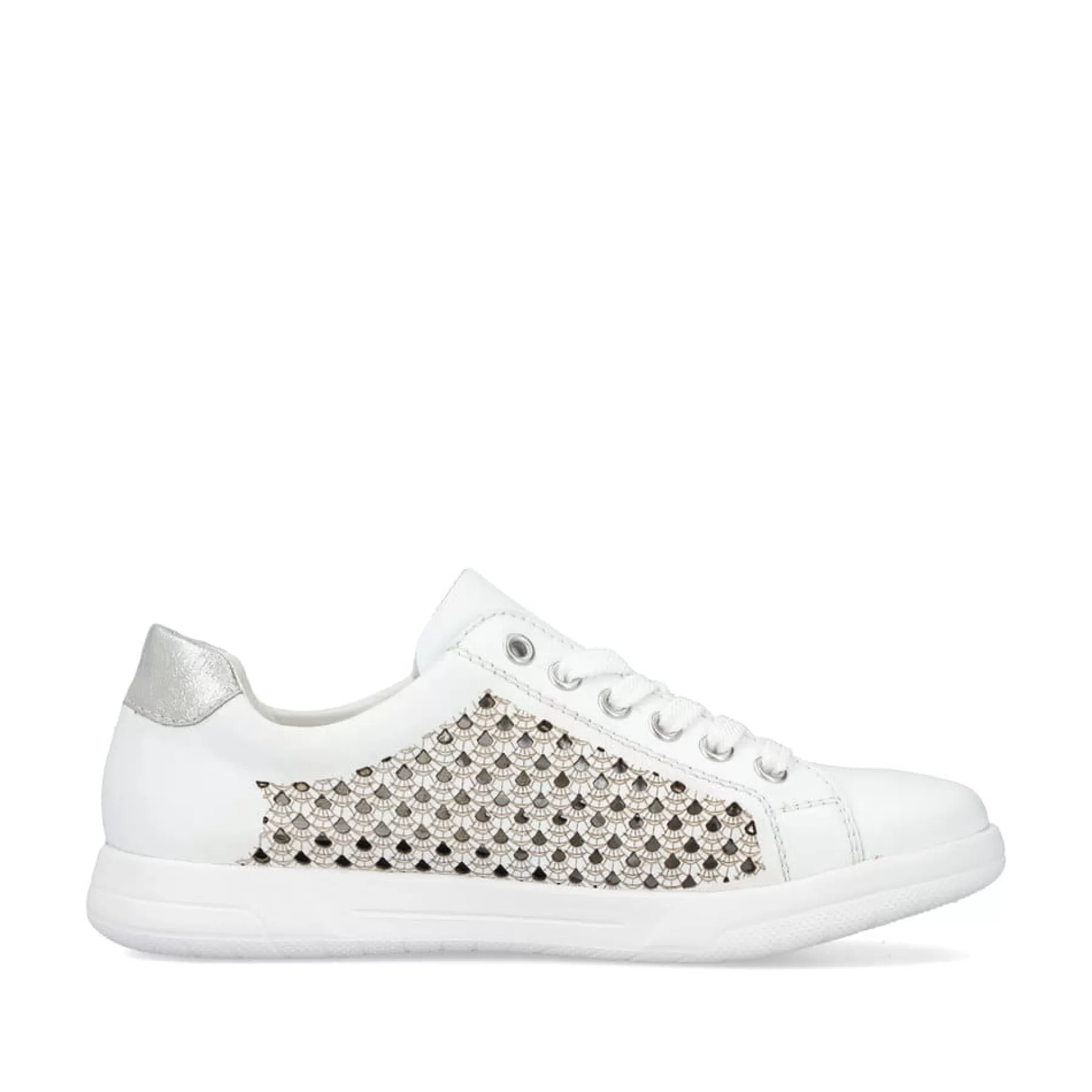 Store Sznurowane Buty Damskie W Kolorze Krystalicznej Bieli Damski Niskie Buty I Kapcie