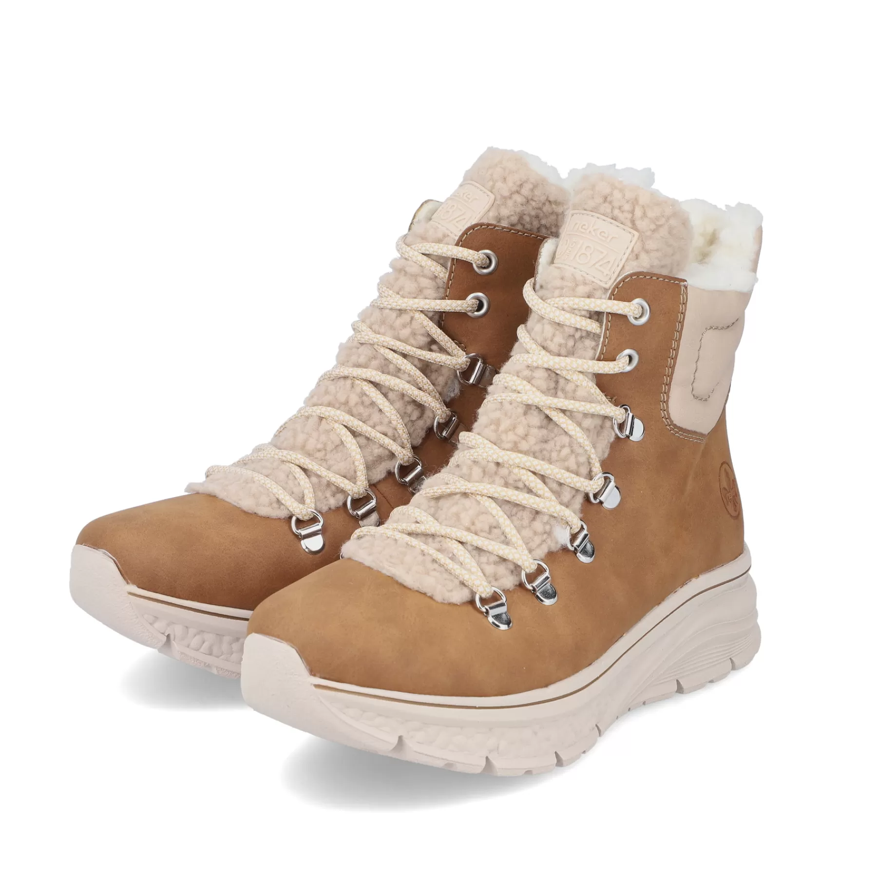 Cheap Sznurowane Buty Damskie W Kolorze Nugat W Kolorze Brazu Damski Botki I Botki