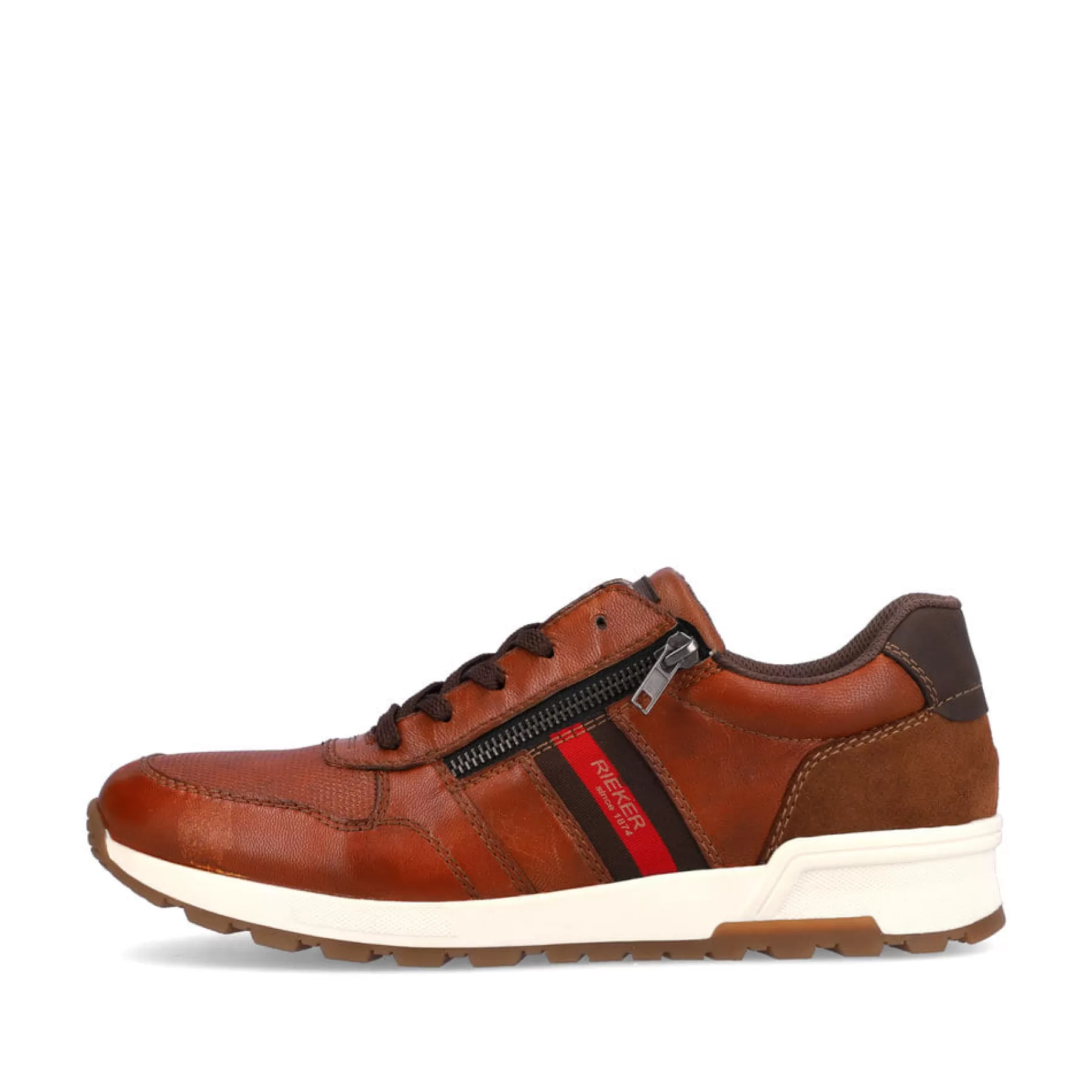 Clearance Sznurowane Buty Meskie Karmelowo-Brazowo-Ognistoczerwone Meskie Niskie Buty I Kapcie
