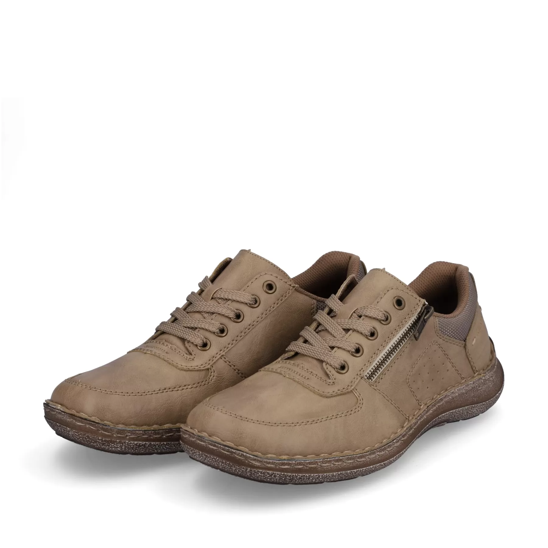 Outlet Sznurowane Buty Meskie W Kolorze Brazowo-Bezowym Meskie Niskie Buty I Kapcie