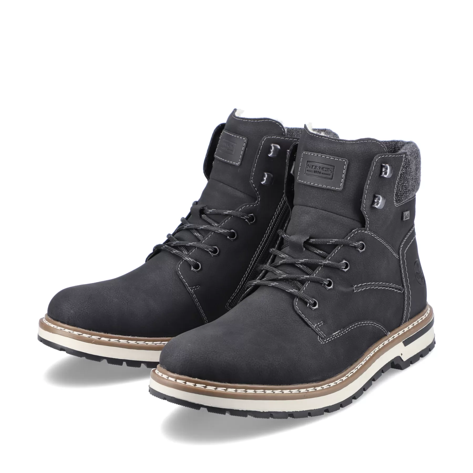 Outlet Sznurowane Buty Meskie W Kolorze Glebokiej Czerni Meskie Buty