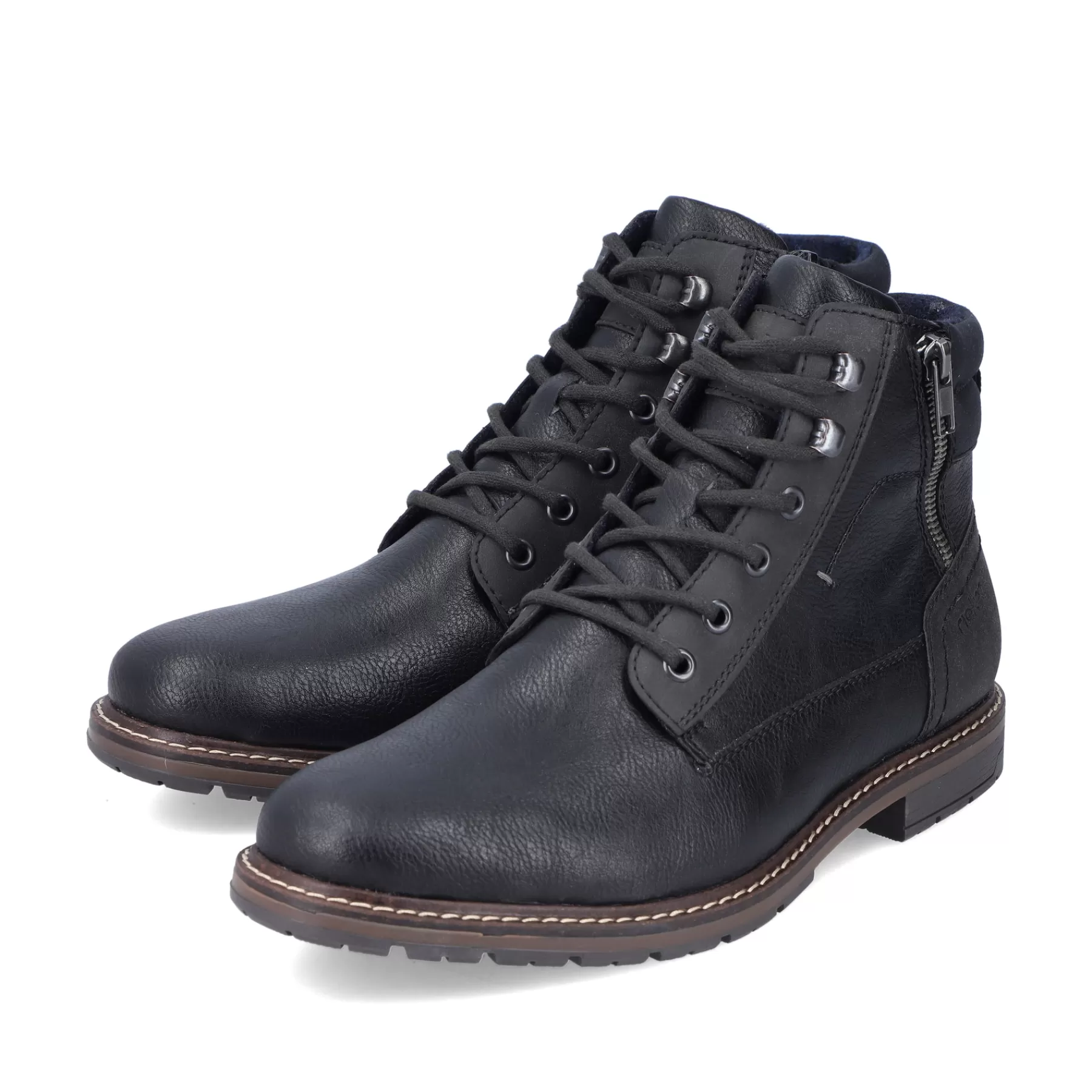 Outlet Sznurowane Buty Meskie W Kolorze Grafitowo-Czarnym Meskie Buty