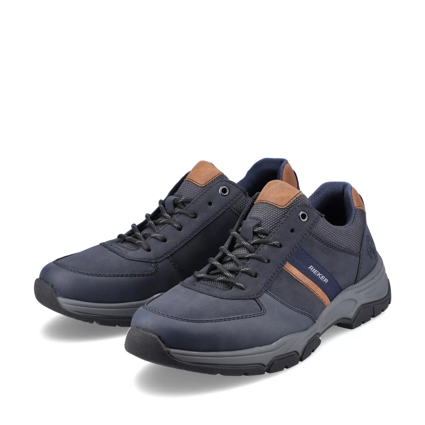 Best Sznurowane Buty Meskie W Kolorze Niebiesko-Brazowym Meskie Niskie Buty I Kapcie