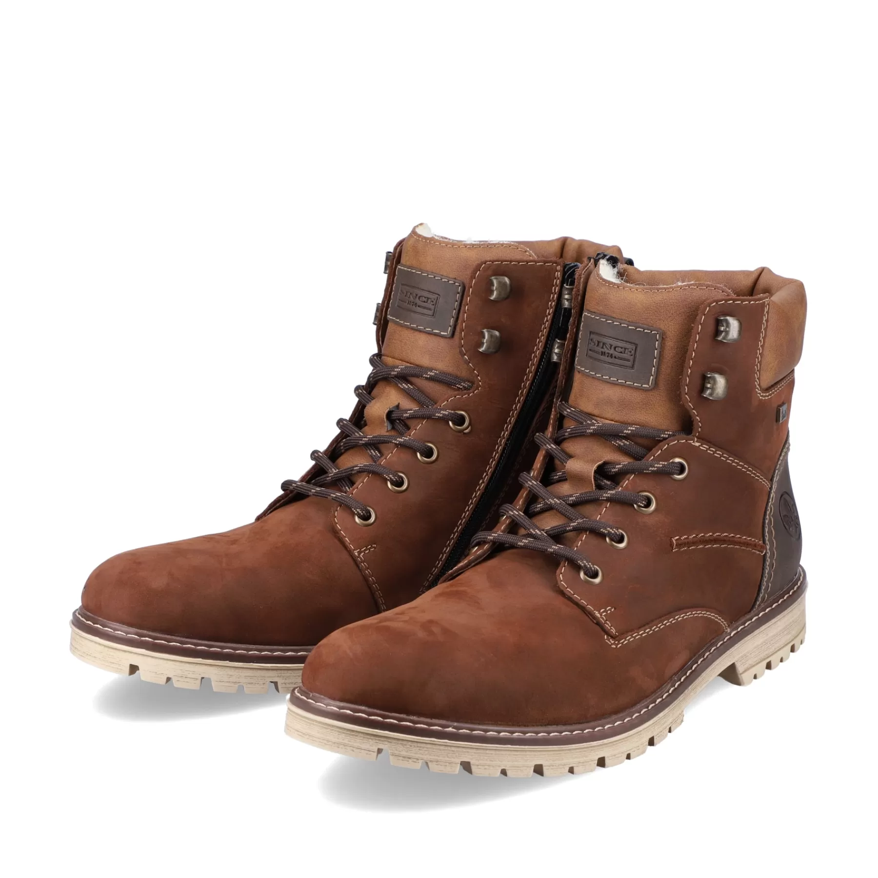 New Sznurowane Buty Meskie W Kolorze Nugatowo-Brazowym Meskie Buty