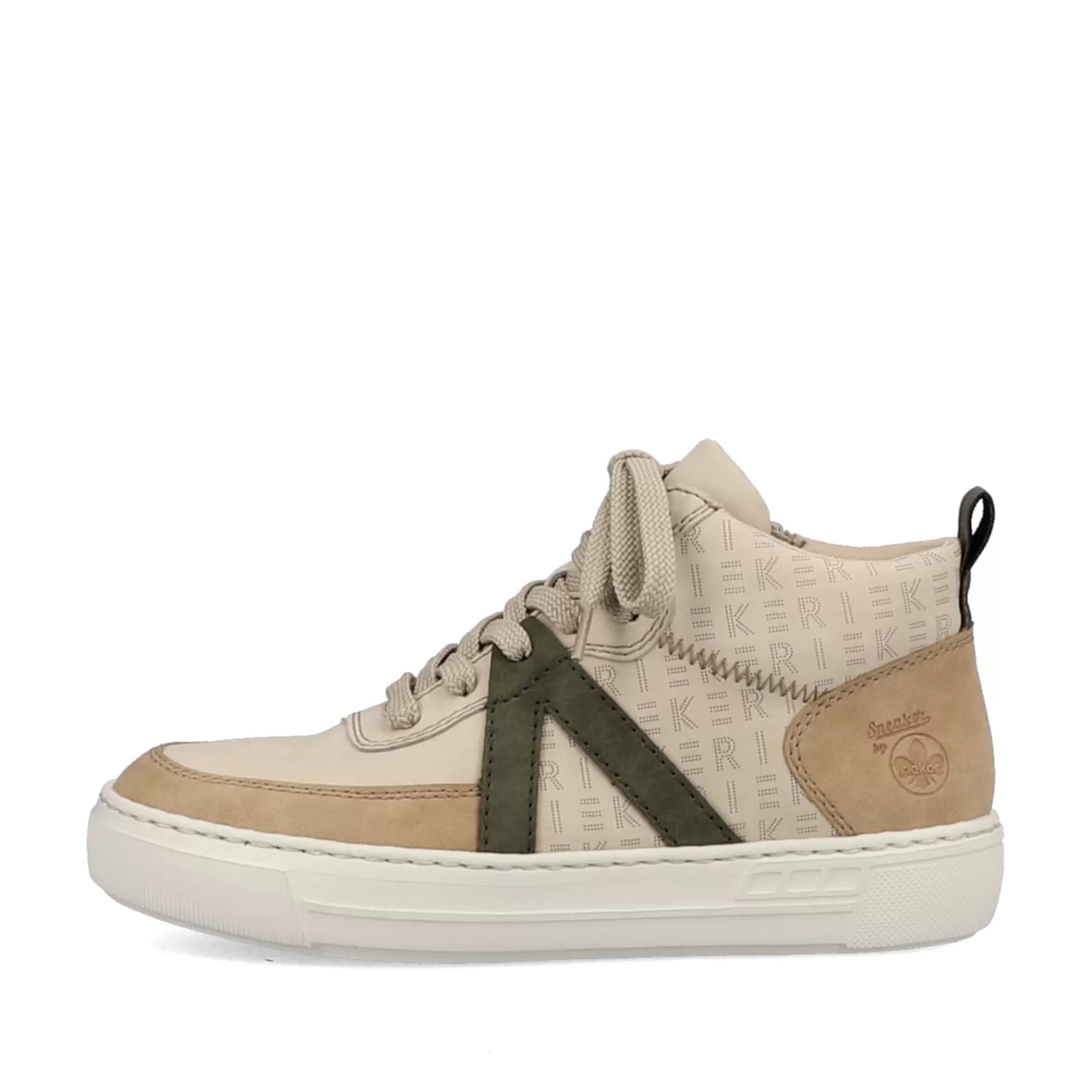 Best Sale Wysokie Tenisowki Damskie Kremowo-Bezowo-Zielone Khaki Damski Trampki