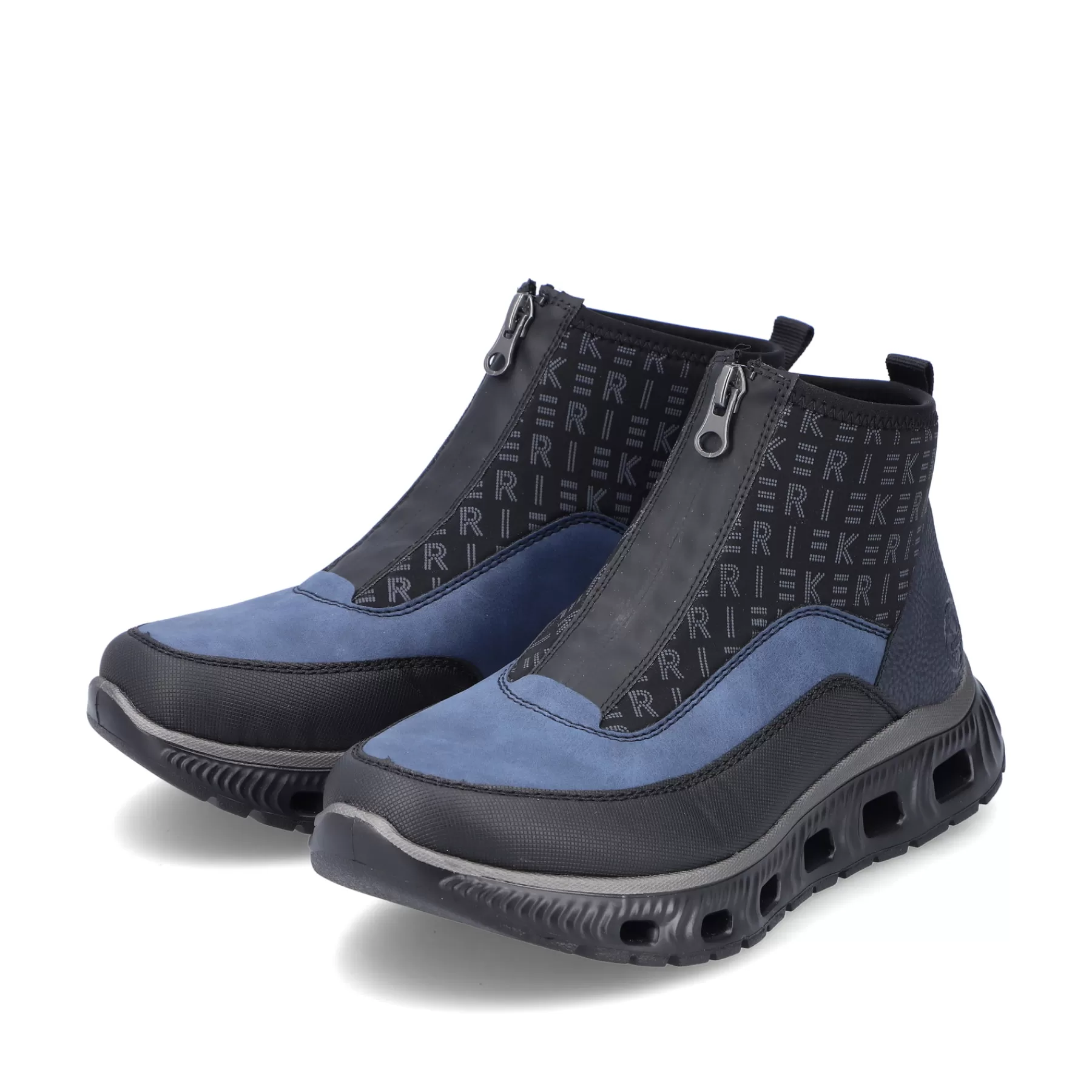 Fashion Wysokie Tenisowki Damskie W Kolorze Asfaltowo-Czarno-Oceanicznym Damski Trampki