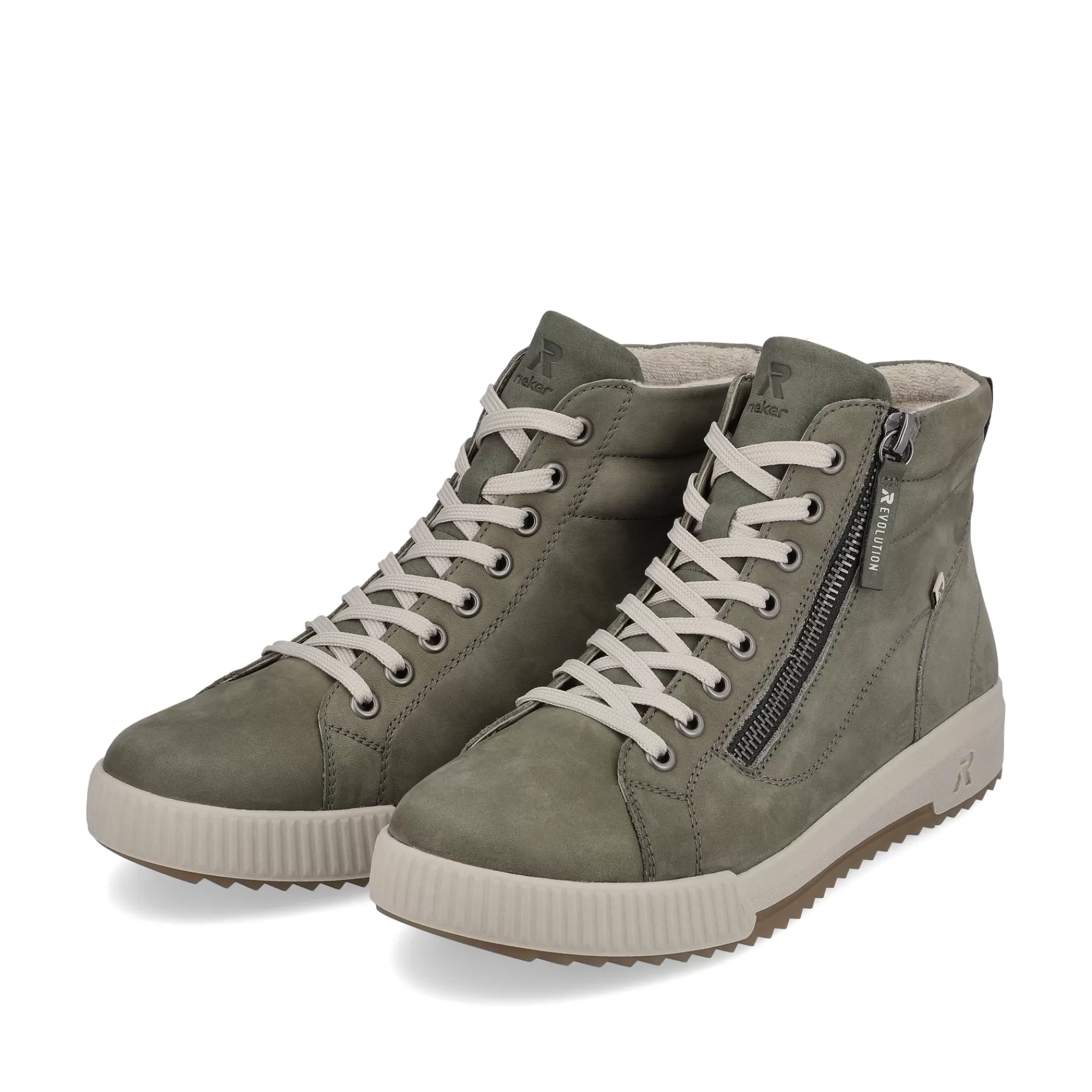 New Wysokie Tenisowki Damskie W Kolorze Khaki W Kolorze Zielonym Damski Trampki